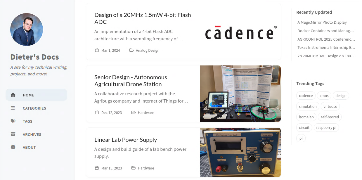 The Website Homepage.